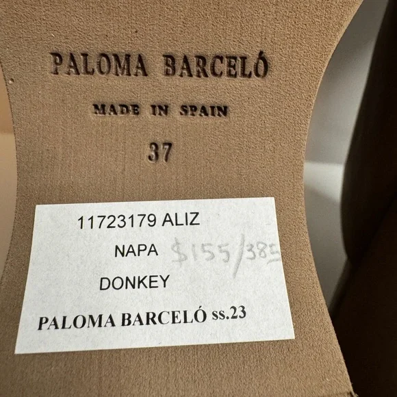 Paloma Barcelo Aliz Women's Tan Wedge Sandals. Size 37 - Picture 10 of 10